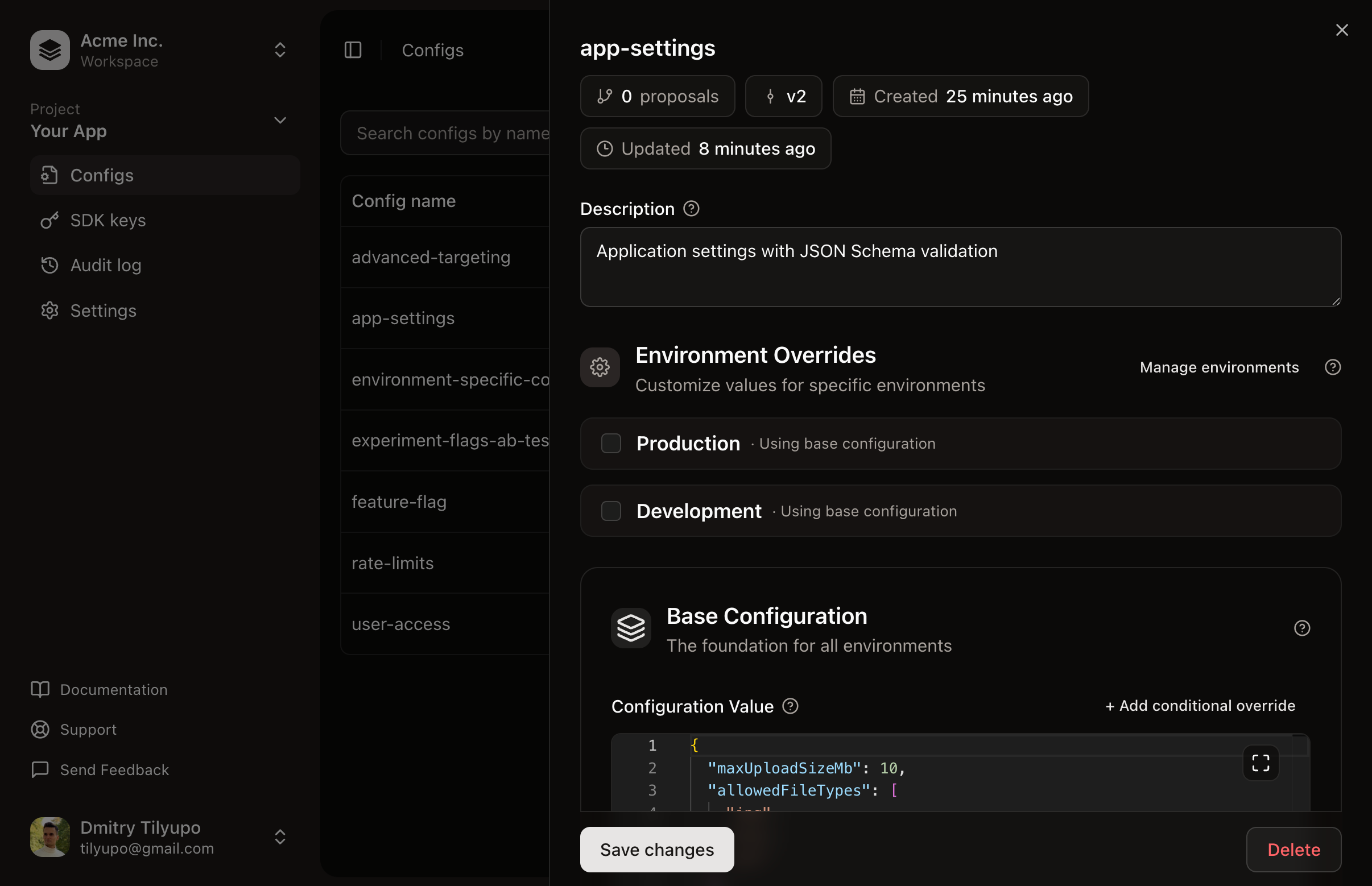 Replane configuration management interface